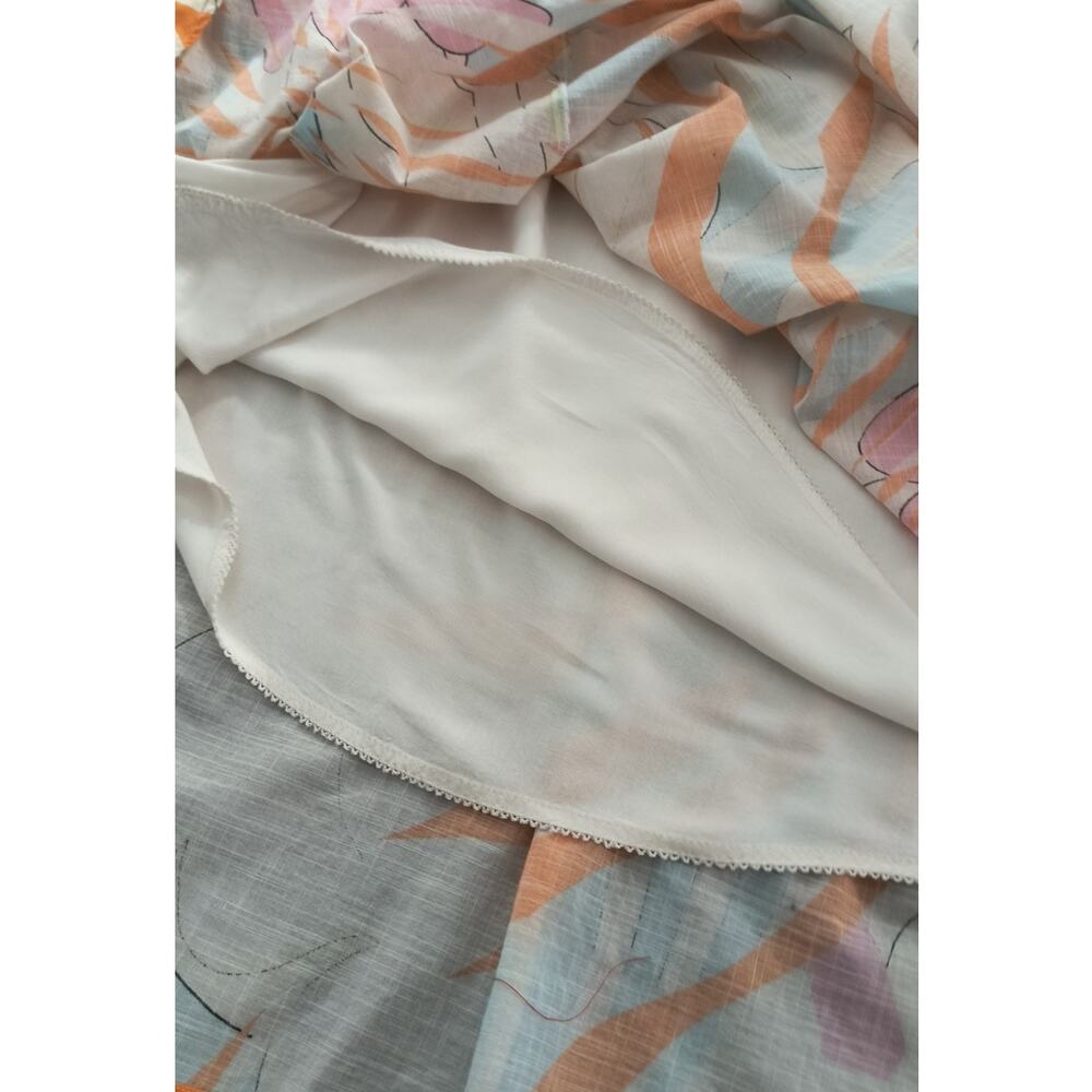 Maeve Anthropologie Maxi Skirt XL Multicolor Tropical Print Cotton Smocked Waist - Picture 6 of 15